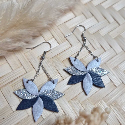 Boucles d'oreilles Ari bleu / lavande