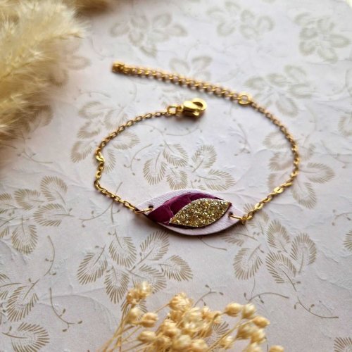 Bracelet Faya rose / doré