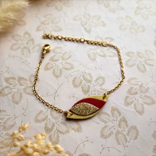 Bracelet Faya rouge / doré