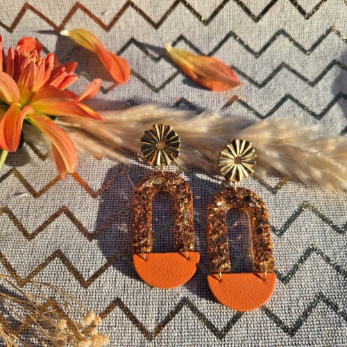 boucles d'oreilles Arcéra motif léopard