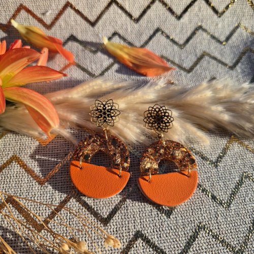 boucles d'oreilles céra orange