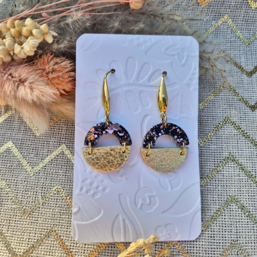 boucles cérina noir-rose-doré