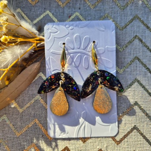 boucles champi noir-doré