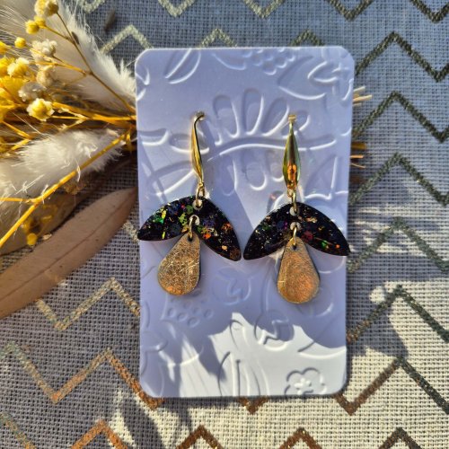 boucles champini noir-doré