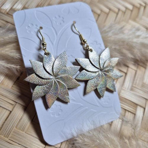 boucle d'oreille flora doré holographique