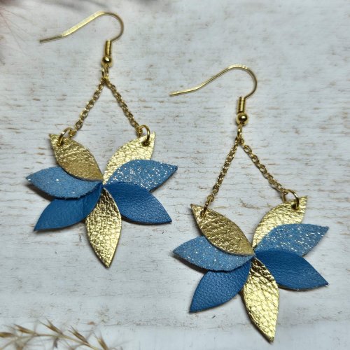 boucles aria bleu-doré