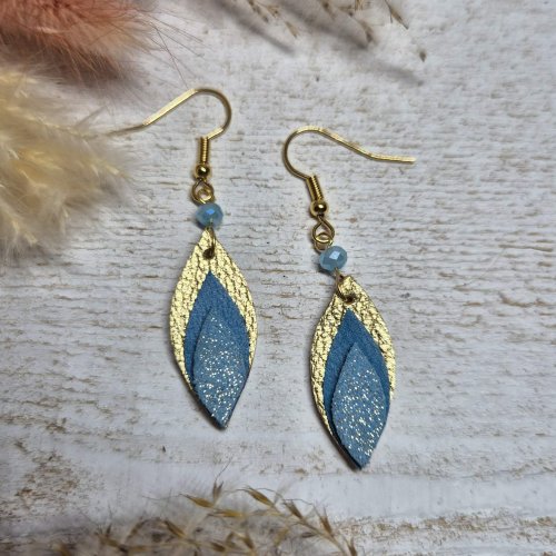 boucles grandes faya bleu doré