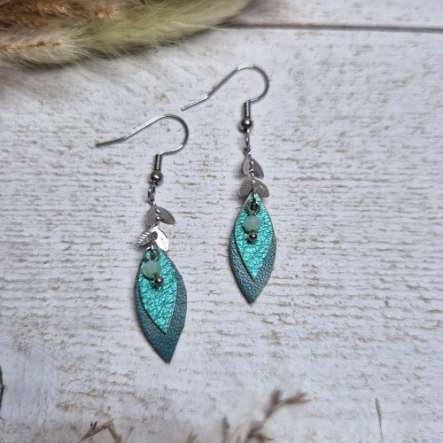 boucles d'oreille petites faya verts