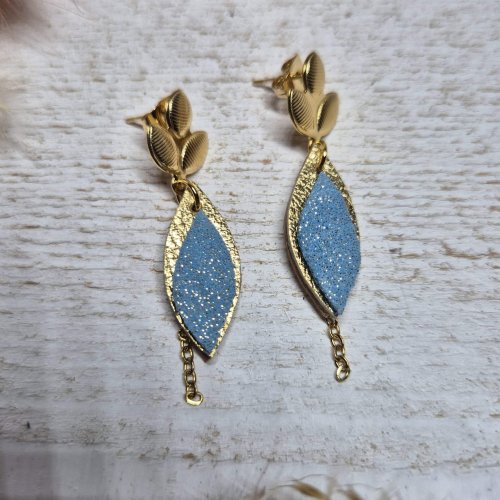 boucles petit faya bleu/doré