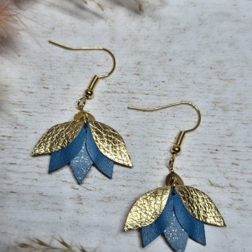 boucles lotus bleu/dpré