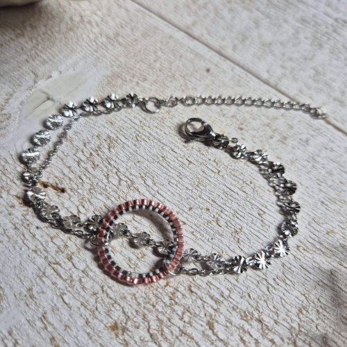 Bracelet Solis rose argenté