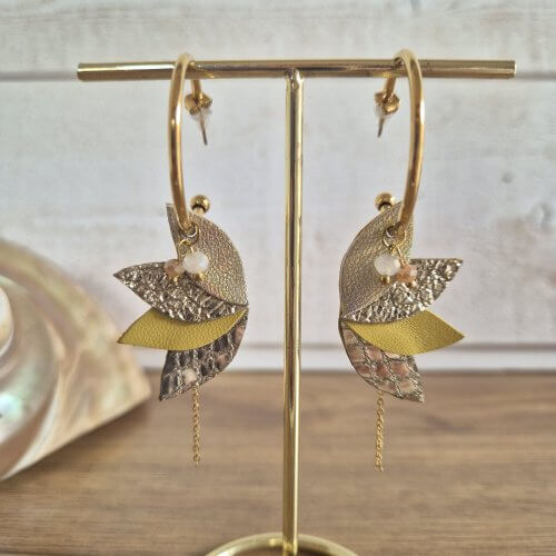 Boucles d'oreilles créoles "Ciela" jaune