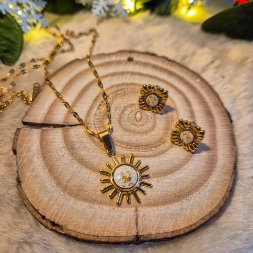 Parure "Solaria" blanc