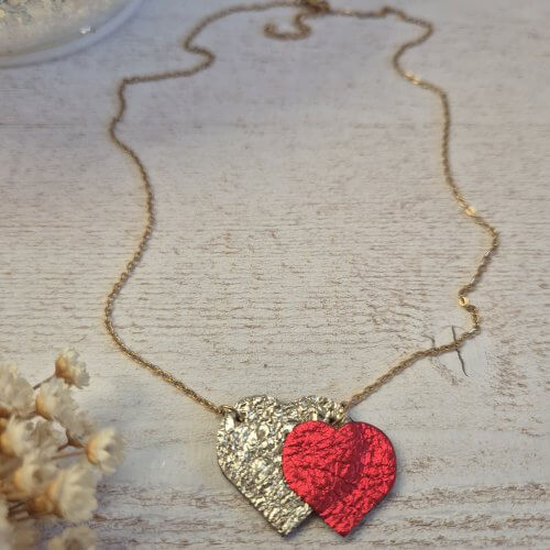 Collier "Coeur" rouge/doré